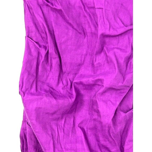 Artelier Nicole Miller Dress Women 12 Linen Purple Surplice Ruched Bodycon Tank - Picture 8 of 12